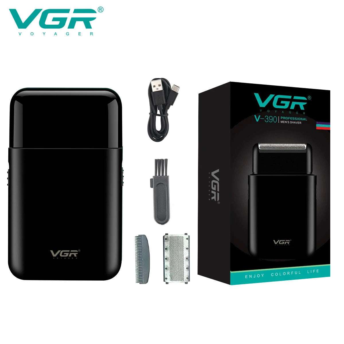Cordless Beard Trimmer - VGR V-390 Rechargeable Electric Shaver for Men - ZOOMNSTORE