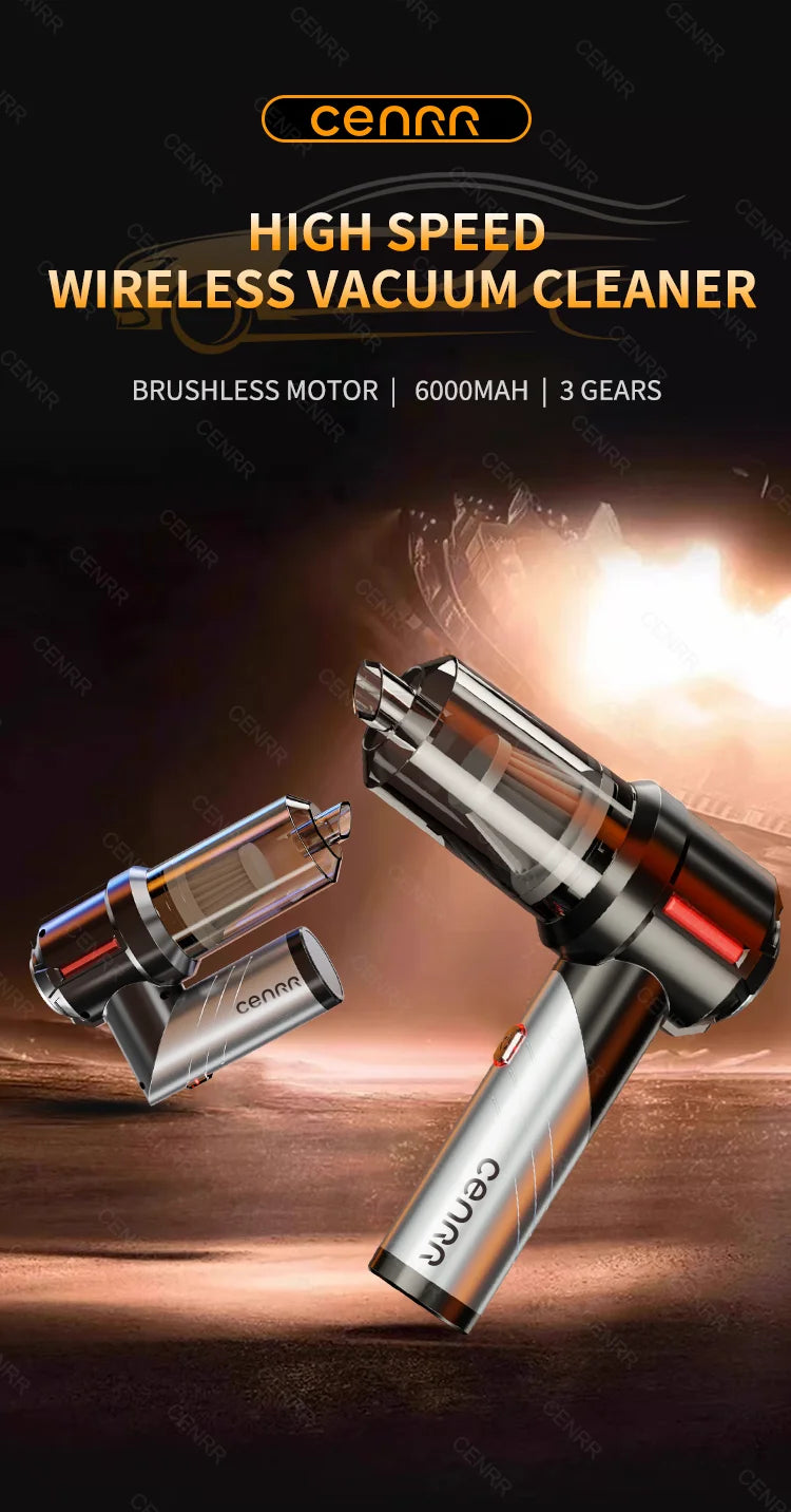 Cordless Car Vacuum | Powerful Wireless Portable Vacuum Cleaner with HEPA Filter - ZOOMNSTORE