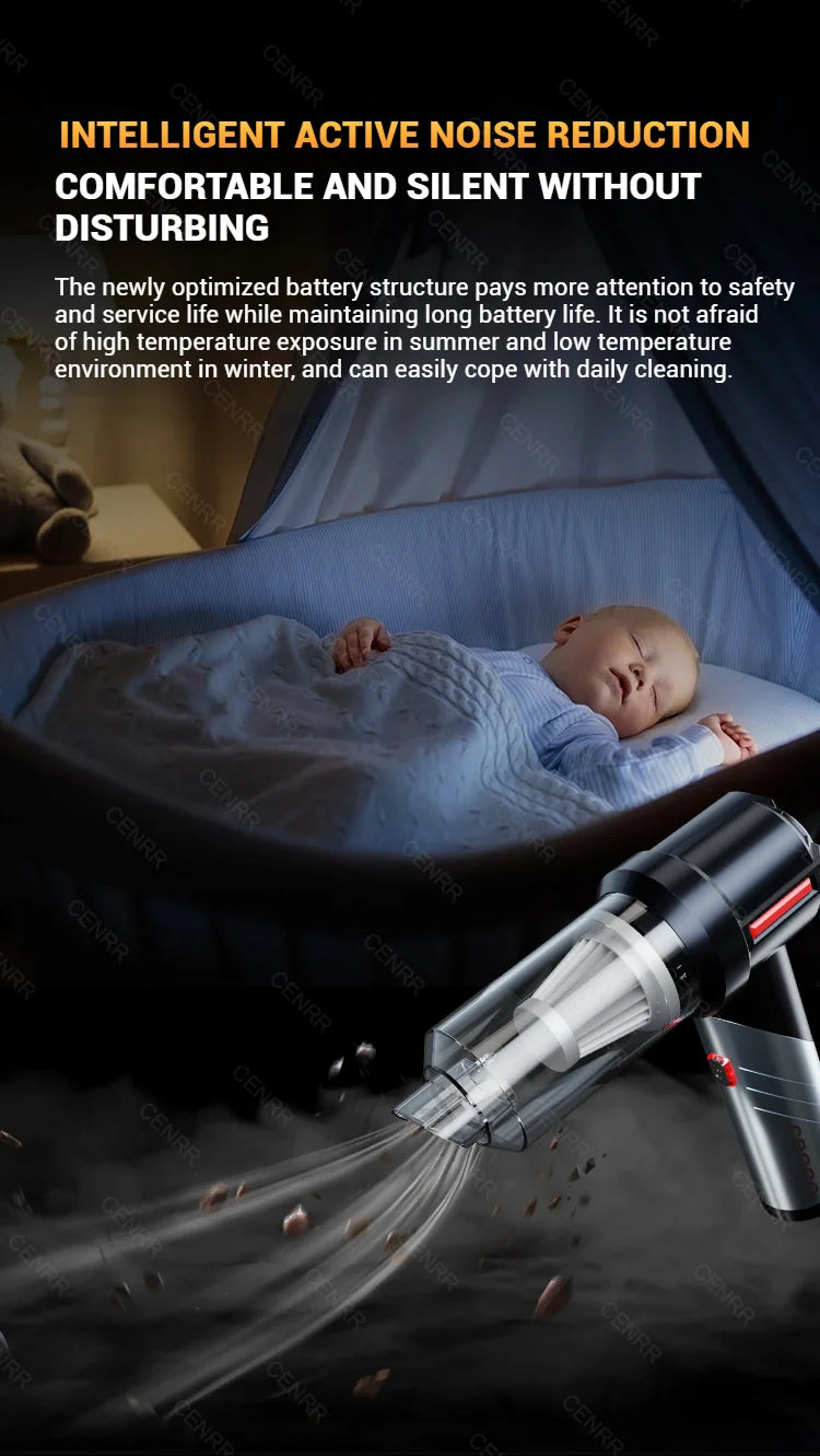 Cordless Car Vacuum | Powerful Wireless Portable Vacuum Cleaner with HEPA Filter - ZOOMNSTORE