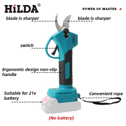 Cordless Electric Pruning Shears - 500W Brushless Garden Scissors for Makita 18V Battery - ZOOMNSTORE
