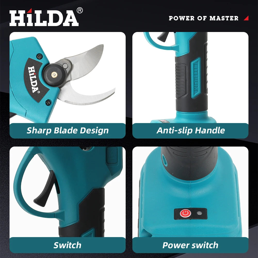 Cordless Electric Pruning Shears - 500W Brushless Garden Scissors for Makita 18V Battery - ZOOMNSTORE