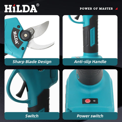 Cordless Electric Pruning Shears - 500W Brushless Garden Scissors for Makita 18V Battery - ZOOMNSTORE