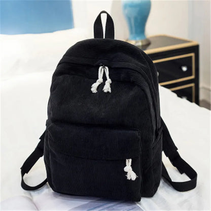 Corduroy Anti-Theft Backpack - Womens Schoolbag  Unisex Knapsack - ZOOMNSTORE