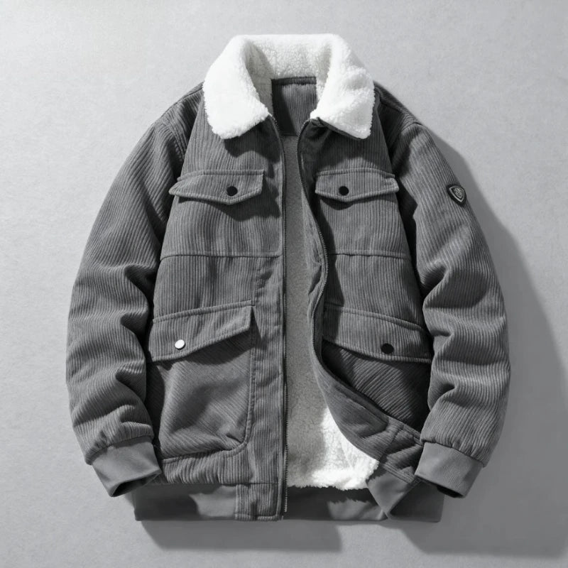 Corduroy Jacket Men - Slim Fit Winter Jacket Men With Zipper Closure, Warm & Comfortable - ZOOMNSTORE