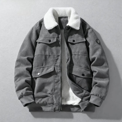 Corduroy Jacket Men - Slim Fit Winter Jacket Men With Zipper Closure, Warm & Comfortable - ZOOMNSTORE