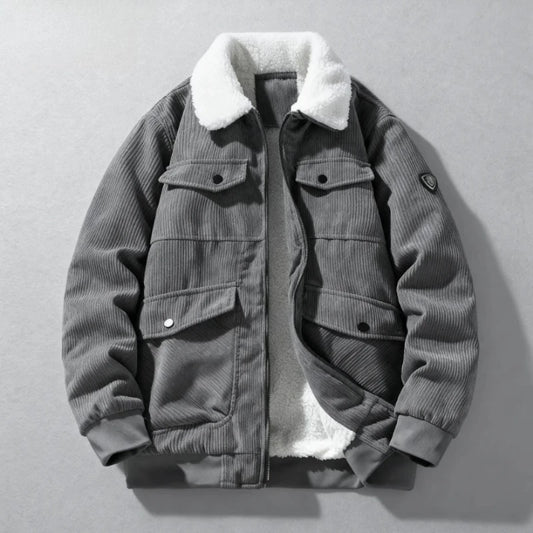 Corduroy Jacket Men - Slim Fit Winter Jacket Men With Zipper Closure, Warm & Comfortable - ZOOMNSTORE