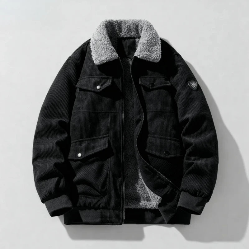 Corduroy Jacket Men - Slim Fit Winter Jacket Men With Zipper Closure, Warm & Comfortable - ZOOMNSTORE