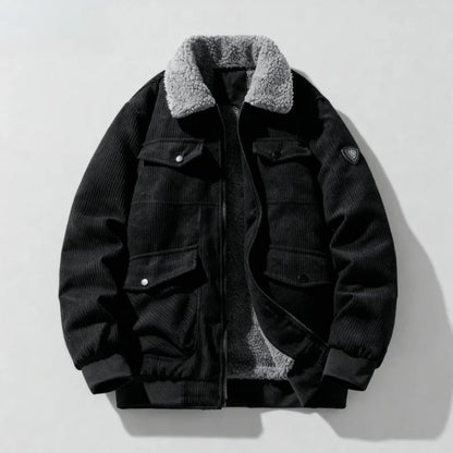 Corduroy Jacket Men - Slim Fit Winter Jacket Men With Zipper Closure, Warm & Comfortable - ZOOMNSTORE
