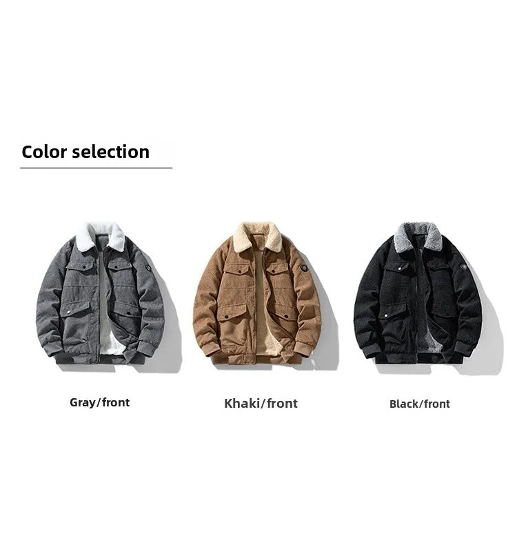 Corduroy Jacket Men - Slim Fit Winter Jacket Men With Zipper Closure, Warm & Comfortable - ZOOMNSTORE