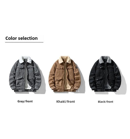 Corduroy Jacket Men - Slim Fit Winter Jacket Men With Zipper Closure, Warm & Comfortable - ZOOMNSTORE