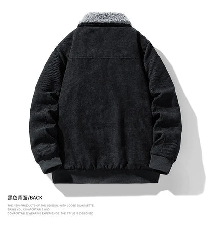 Corduroy Jacket Men - Slim Fit Winter Jacket Men With Zipper Closure, Warm & Comfortable - ZOOMNSTORE