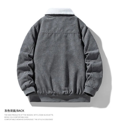 Corduroy Jacket Men - Slim Fit Winter Jacket Men With Zipper Closure, Warm & Comfortable - ZOOMNSTORE
