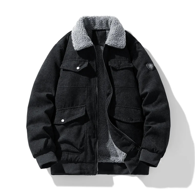 Corduroy Jacket Men - Slim Fit Winter Jacket Men With Zipper Closure, Warm & Comfortable - ZOOMNSTORE