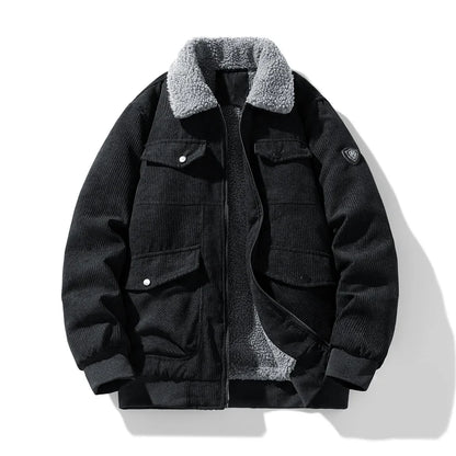 Corduroy Jacket Men - Slim Fit Winter Jacket Men With Zipper Closure, Warm & Comfortable - ZOOMNSTORE
