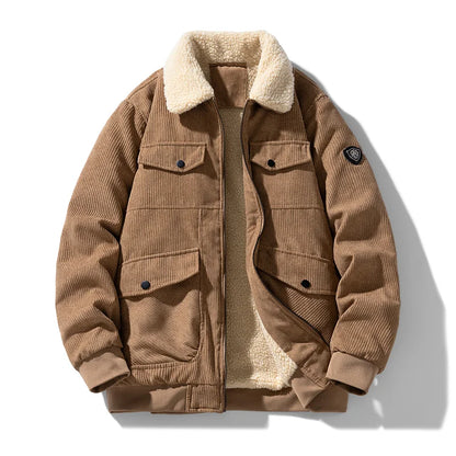 Corduroy Jacket Men - Slim Fit Winter Jacket Men With Zipper Closure, Warm & Comfortable - ZOOMNSTORE