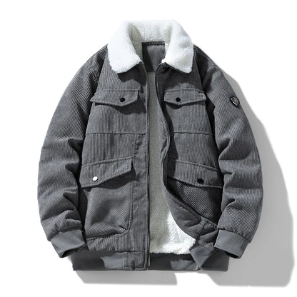 Corduroy Jacket Men - Slim Fit Winter Jacket Men With Zipper Closure, Warm & Comfortable - ZOOMNSTORE