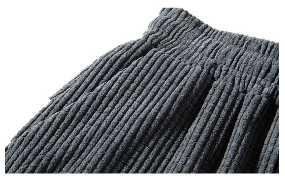 Corduroy Jogger Pants - Men's Thermal Sweatpants With Elastic Waist & Patchwork Design - ZOOMNSTORE