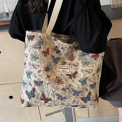 Corduroy Tote Bag – Bohemian Shoulder Bag With Zipper Closure For Daily Commuting - ZOOMNSTORE