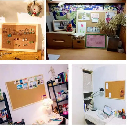 Cork Bulletin Board – Retro Cork Frame Double Sided Photo Display Board for Office & Home - ZOOMNSTORE