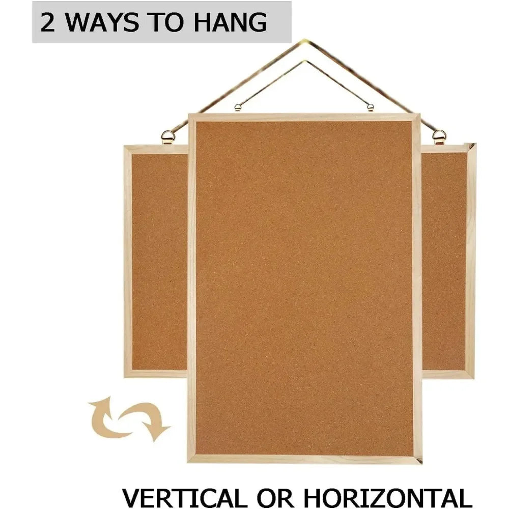 Cork Bulletin Board – Retro Cork Frame Double Sided Photo Display Board for Office & Home - ZOOMNSTORE