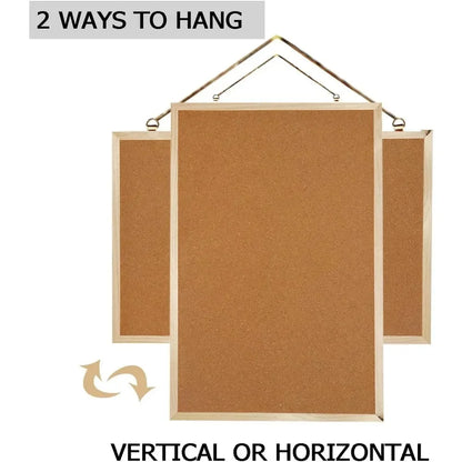 Cork Bulletin Board – Retro Cork Frame Double Sided Photo Display Board for Office & Home - ZOOMNSTORE