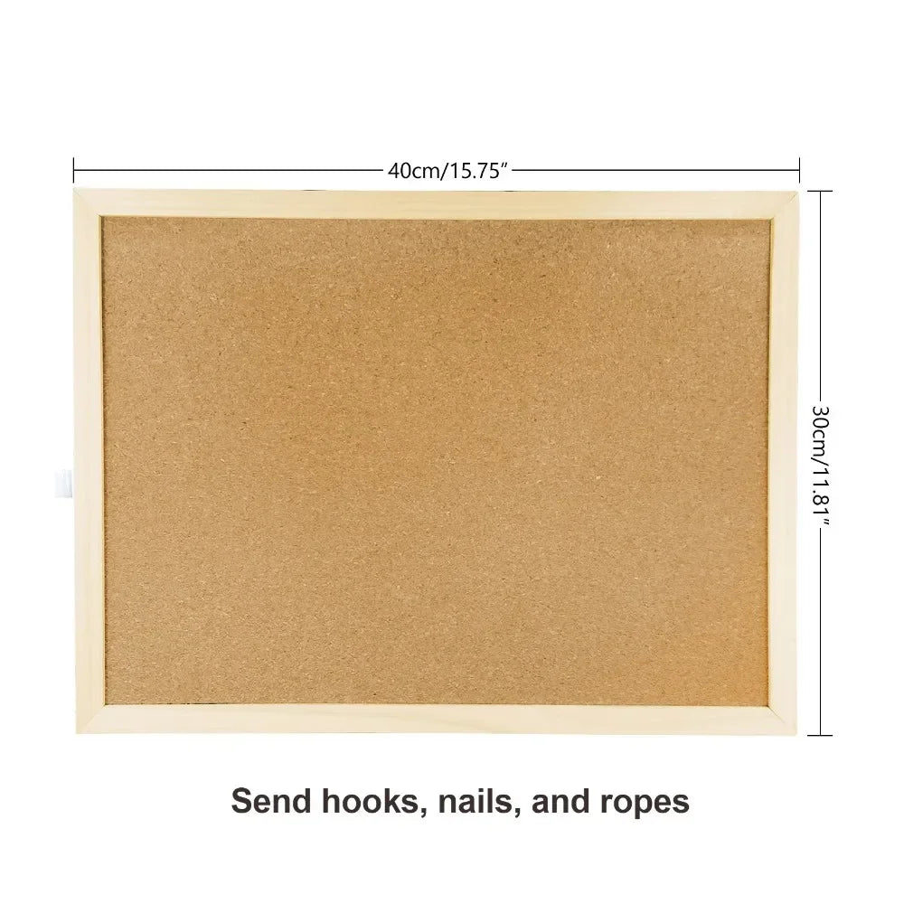 Cork Bulletin Board – Retro Cork Frame Double Sided Photo Display Board for Office & Home - ZOOMNSTORE