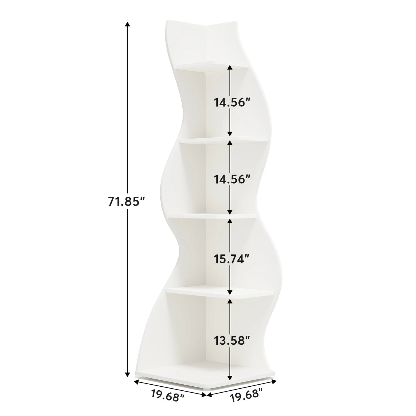 Corner Bookshelf - Modern 5-Tier Shelf | Stylish Wooden Storage Rack - ZOOMNSTORE