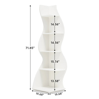 Corner Bookshelf - Modern 5-Tier Shelf | Stylish Wooden Storage Rack - ZOOMNSTORE