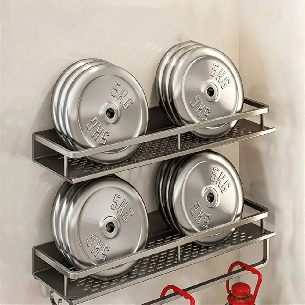 Aluminum Corner Shower Shelf - Wall-Mounted No-Drill Shampoo Storage Rack - ZOOMNSTORE