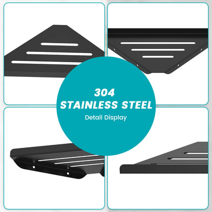 Wall Mount Corner Shelf - No-Drill 304 Stainless Steel Shower Organizer for Bathroom - ZOOMNSTORE