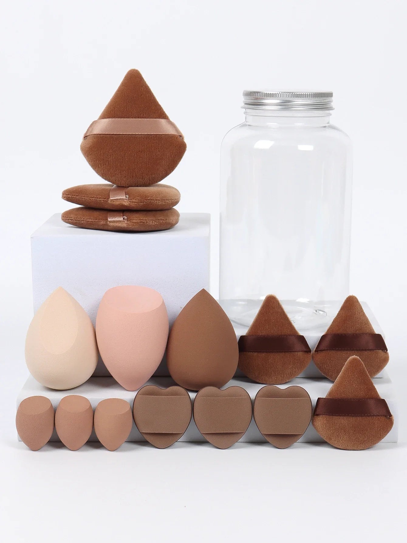 Cosmetic Powder Puffs – Loose Powder Puff Combo with Mini Makeup Egg Set & Air Cushion - ZOOMNSTORE