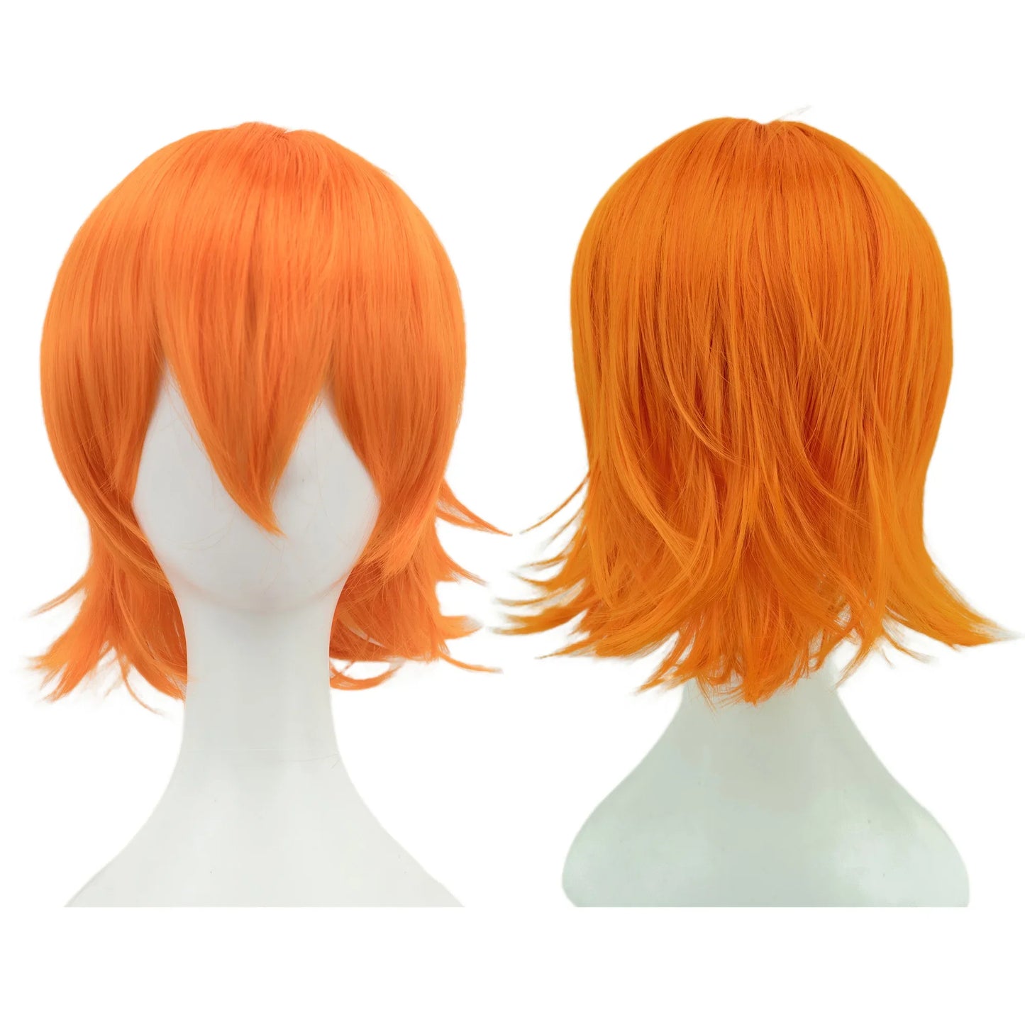 Cosplay Bob Wig – Short Curly Synthetic Hair, Pink Blonde Orange Party Costume - ZOOMNSTORE
