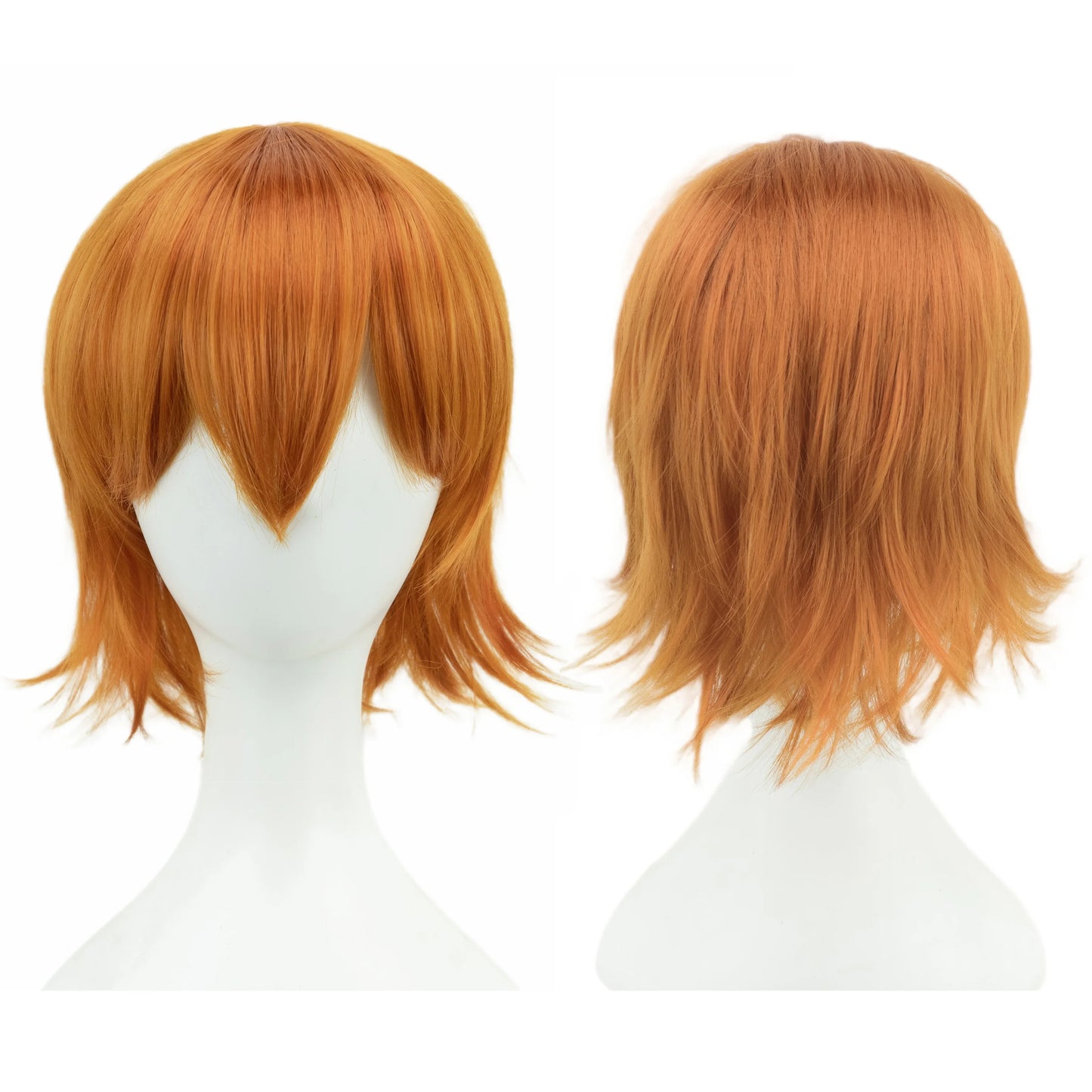 Cosplay Bob Wig – Short Curly Synthetic Hair, Pink Blonde Orange Party Costume - ZOOMNSTORE