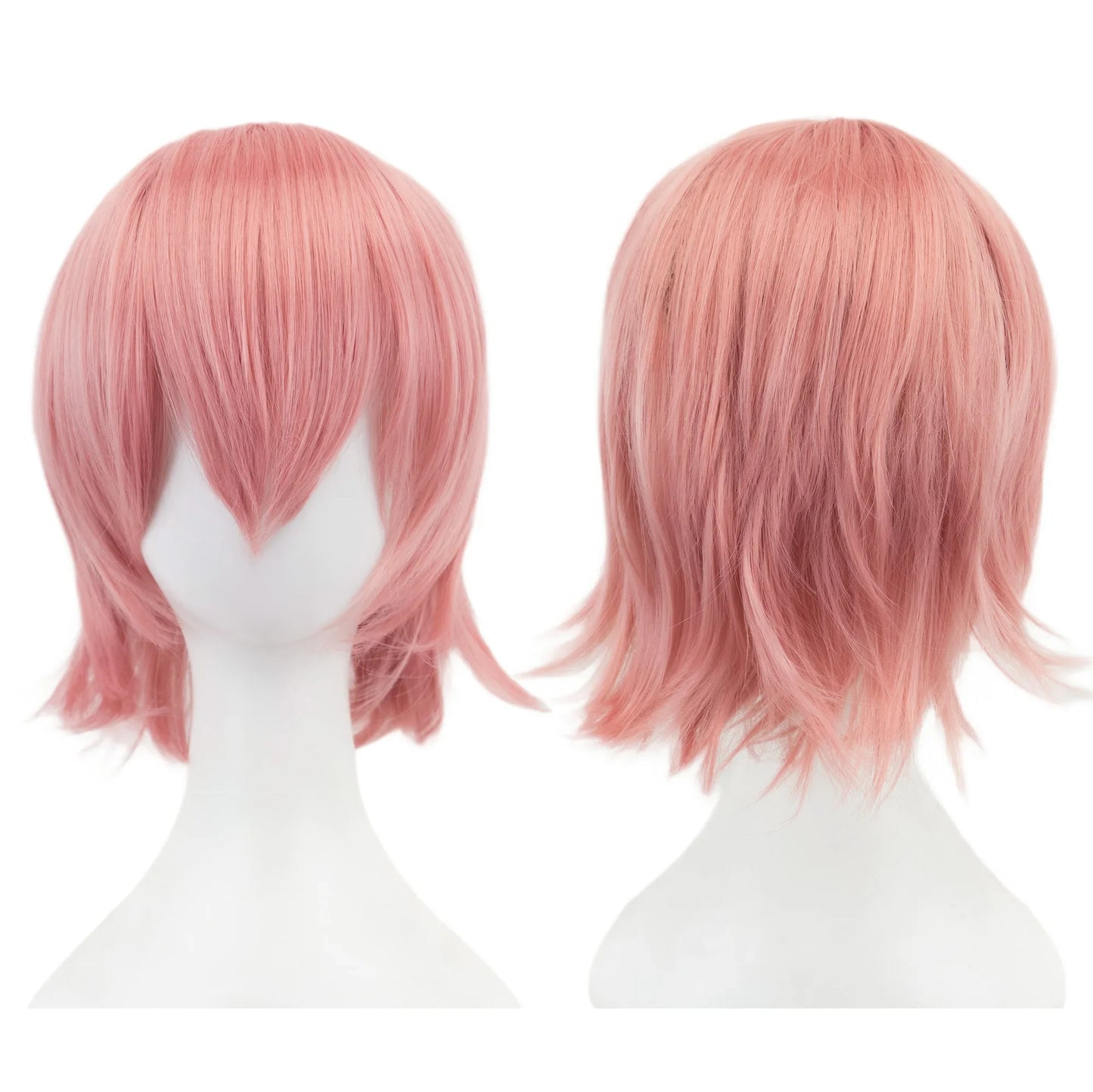 Cosplay Bob Wig – Short Curly Synthetic Hair, Pink Blonde Orange Party Costume - ZOOMNSTORE
