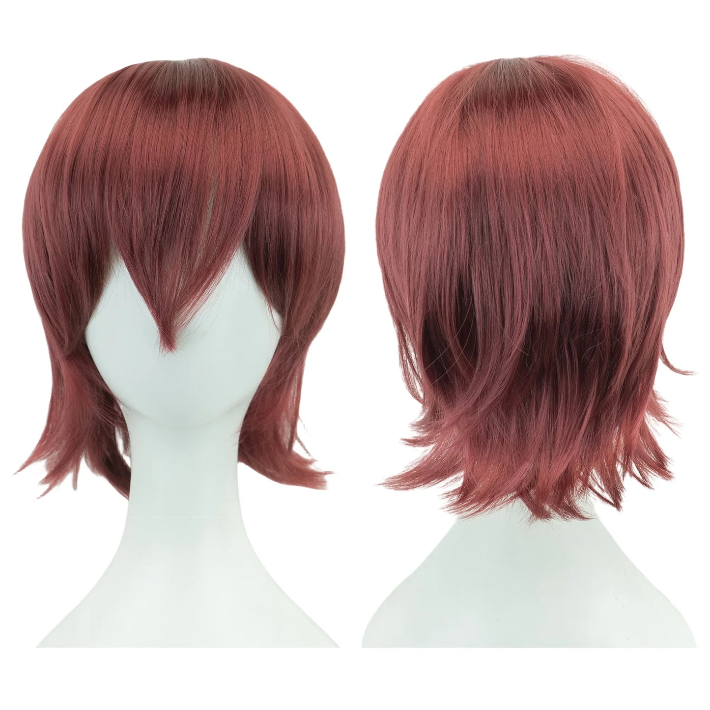 Cosplay Bob Wig – Short Curly Synthetic Hair, Pink Blonde Orange Party Costume - ZOOMNSTORE