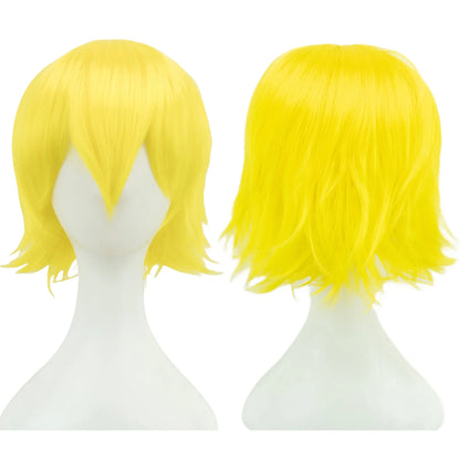 Cosplay Bob Wig – Short Curly Synthetic Hair, Pink Blonde Orange Party Costume - ZOOMNSTORE