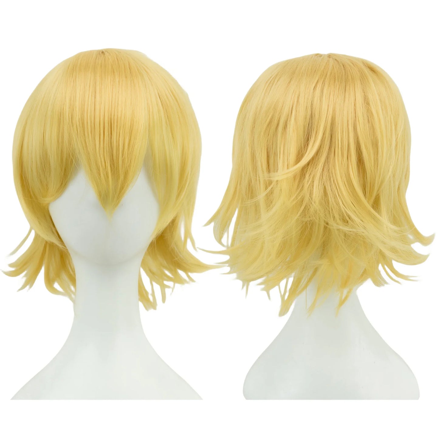 Cosplay Bob Wig – Short Curly Synthetic Hair, Pink Blonde Orange Party Costume - ZOOMNSTORE