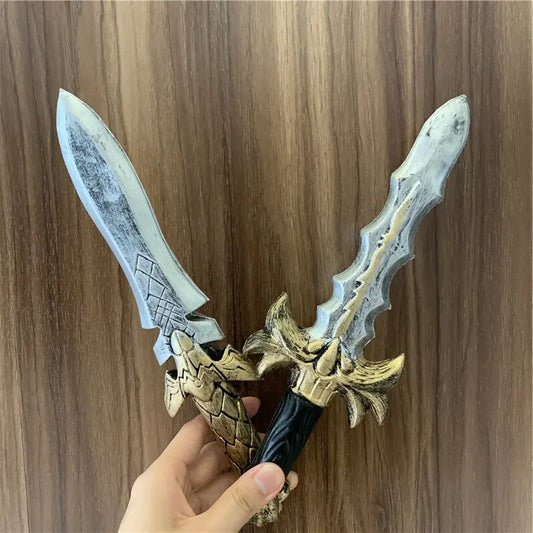 Dagger Leaves Rune Sword Cosplay Weapon Prop Dagger Sword Knife Role Play Halloween 1:1 Cos Kids Gift Safety PU - ZOOMNSTORE