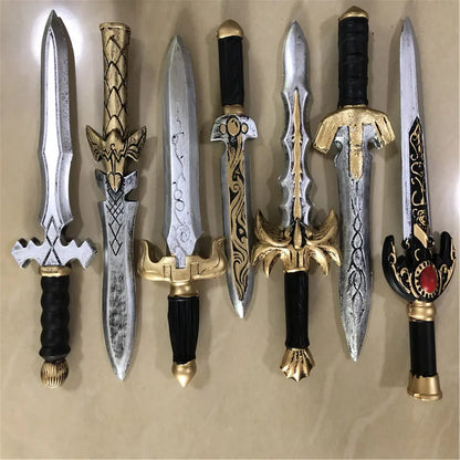 Dagger Leaves Rune Sword Cosplay Weapon Prop Dagger Sword Knife Role Play Halloween 1:1 Cos Kids Gift Safety PU - ZOOMNSTORE