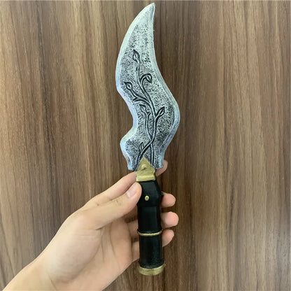 Dagger Leaves Rune Sword Cosplay Weapon Prop Dagger Sword Knife Role Play Halloween 1:1 Cos Kids Gift Safety PU - ZOOMNSTORE