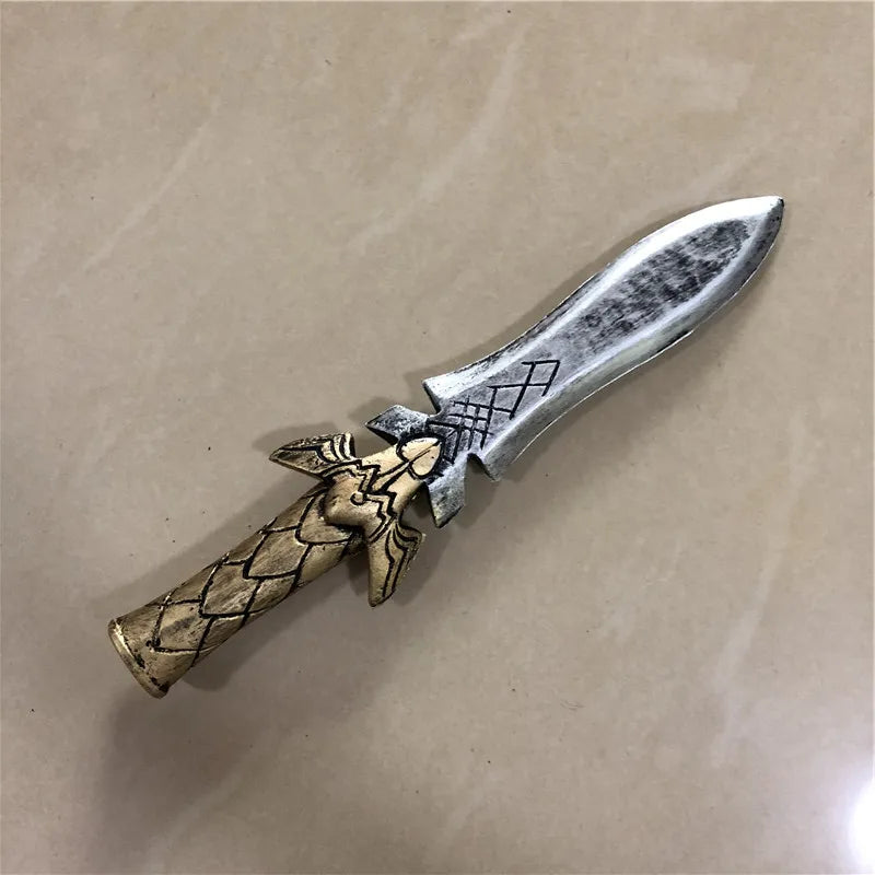 Dagger Leaves Rune Sword Cosplay Weapon Prop Dagger Sword Knife Role Play Halloween 1:1 Cos Kids Gift Safety PU - ZOOMNSTORE