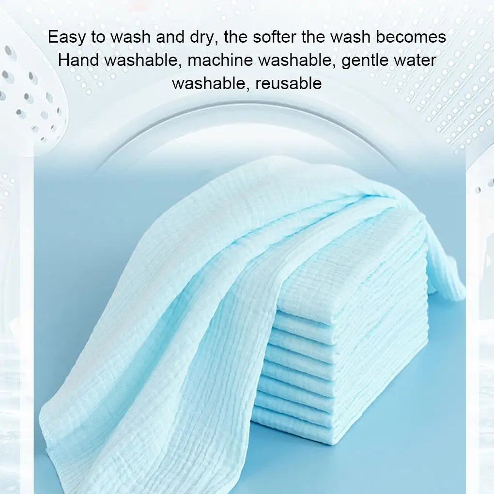 10PCS 100% Cotton Baby Gauze Diapers For Newborn Baby Nappy Changing 43x45cm Washable Reusable Double Layer Soft Baby Towels - ZOOMNSTORE