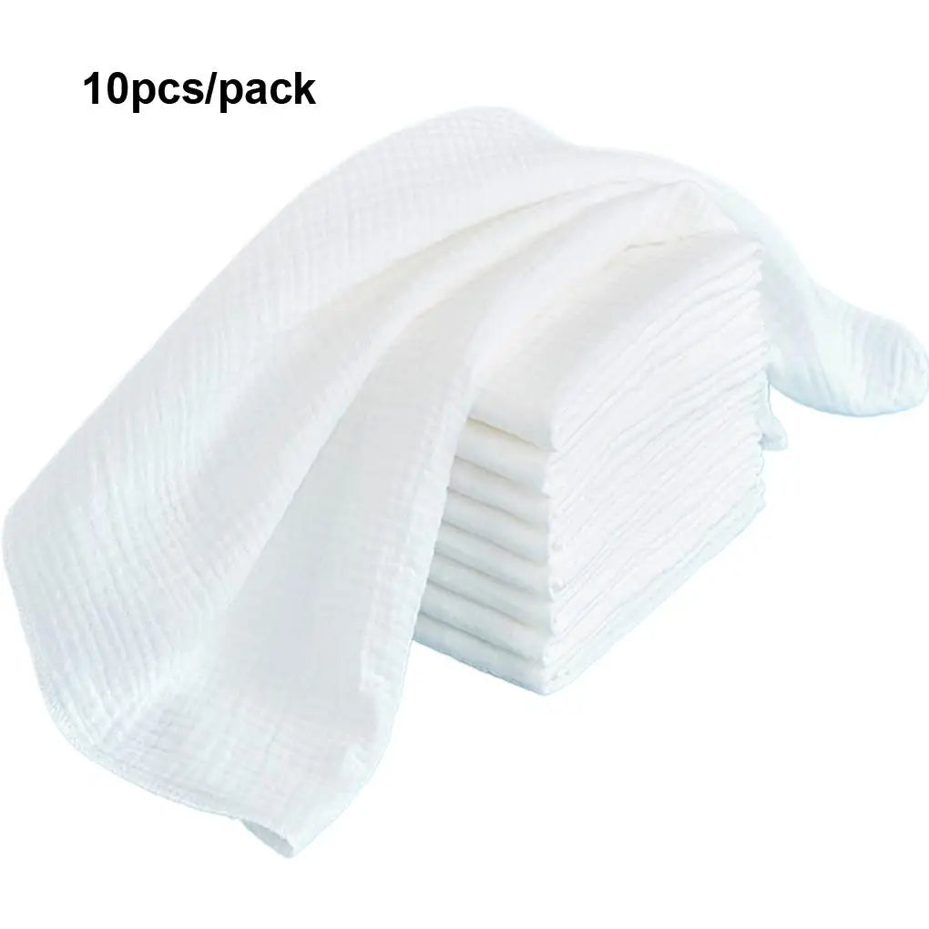10PCS 100% Cotton Baby Gauze Diapers For Newborn Baby Nappy Changing 43x45cm Washable Reusable Double Layer Soft Baby Towels - ZOOMNSTORE
