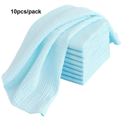 10PCS 100% Cotton Baby Gauze Diapers For Newborn Baby Nappy Changing 43x45cm Washable Reusable Double Layer Soft Baby Towels - ZOOMNSTORE