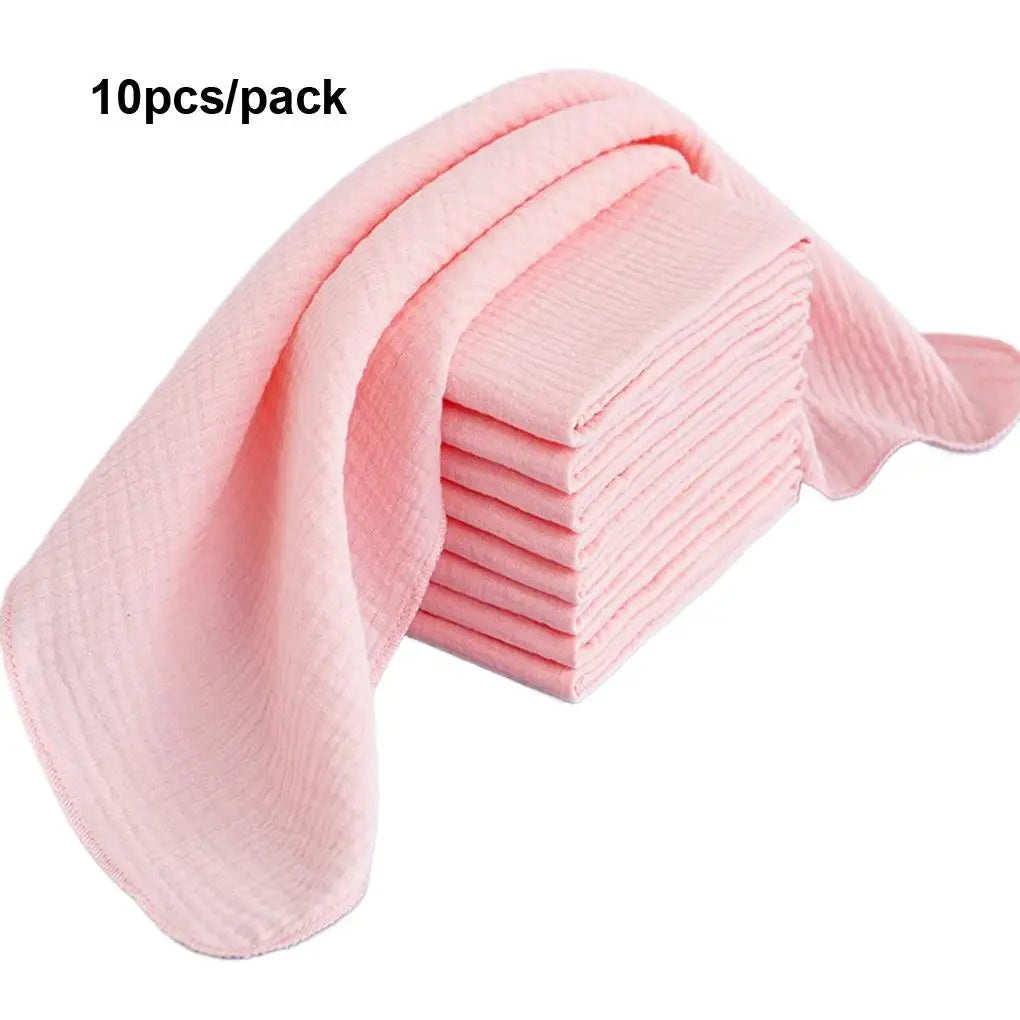 10PCS 100% Cotton Baby Gauze Diapers For Newborn Baby Nappy Changing 43x45cm Washable Reusable Double Layer Soft Baby Towels - ZOOMNSTORE