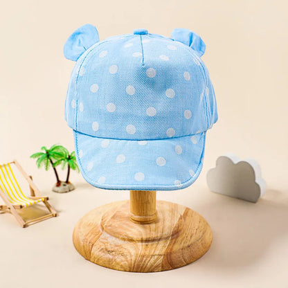 Cotton Baby Hats Summer Peaked Cap Toddler Dot Girls Boys Hat Child Cute 3D Ear Baseball Caps Infant Soft Sunhat For Kids - ZOOMNSTORE