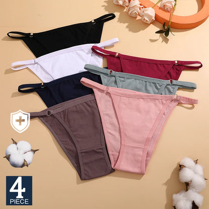 Cotton Bikini Panties - Women’s Low Waist Briefs | Comfortable Soft Cotton Lingerie Set - ZOOMNSTORE