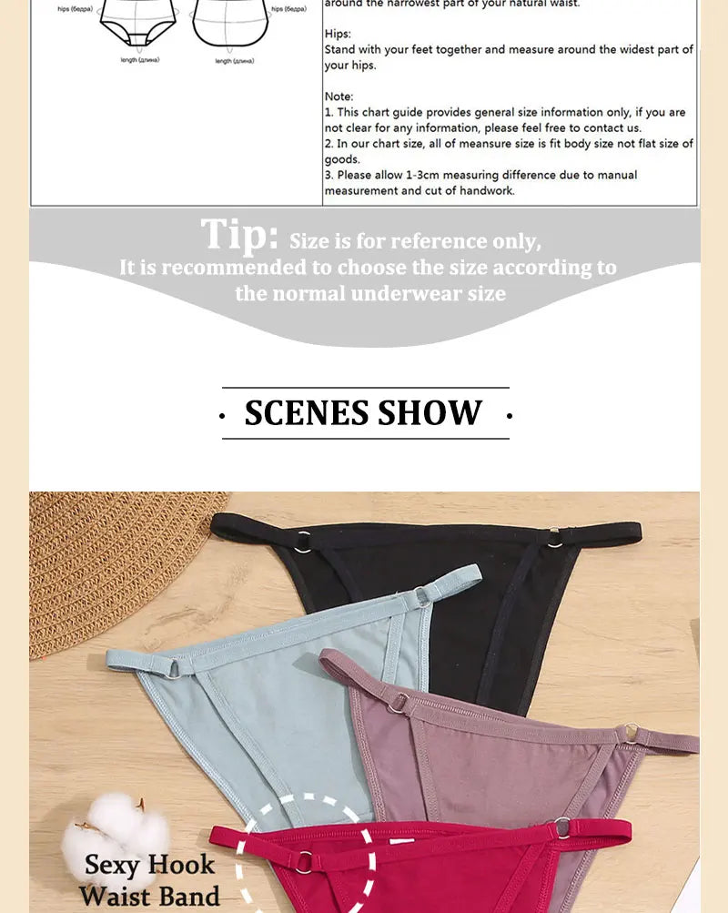 Cotton Bikini Panties - Women’s Low Waist Briefs | Comfortable Soft Cotton Lingerie Set - ZOOMNSTORE