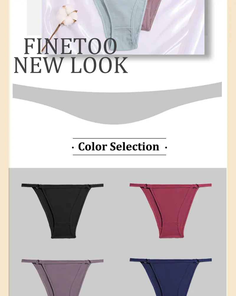 Cotton Bikini Panties - Women’s Low Waist Briefs | Comfortable Soft Cotton Lingerie Set - ZOOMNSTORE