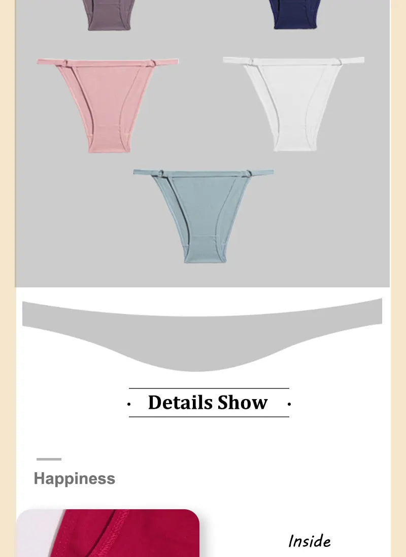 Cotton Bikini Panties - Women’s Low Waist Briefs | Comfortable Soft Cotton Lingerie Set - ZOOMNSTORE